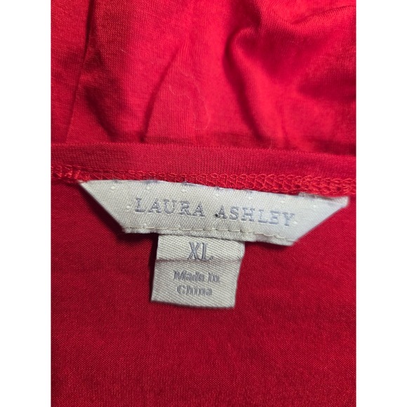 Laura‎ Ashley Red Embellished Scoop Neck 3/4 Sleeve Top Women's XL - Picture 5 of 7